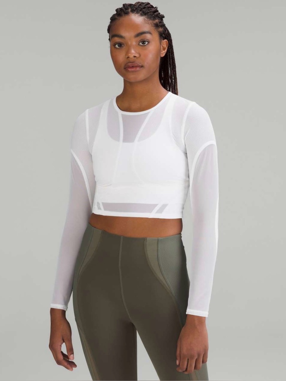 Lululemon Mesh Panelled Training Long Sleeve Shirt
White Small